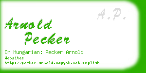 arnold pecker business card